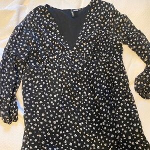 Babydoll Dress with empire waist and sheer sleeves